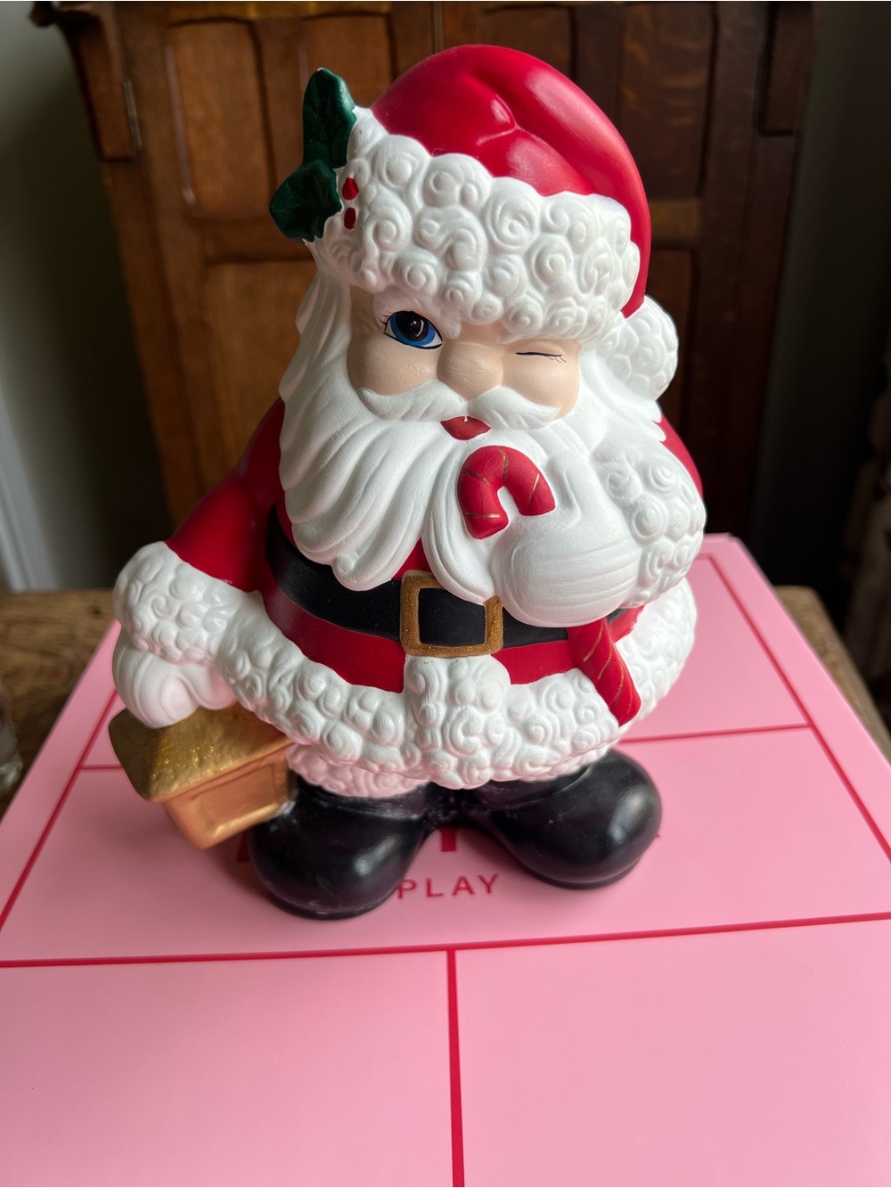 Vintage Santa 1972 ceramic winking Santa Christmas decor